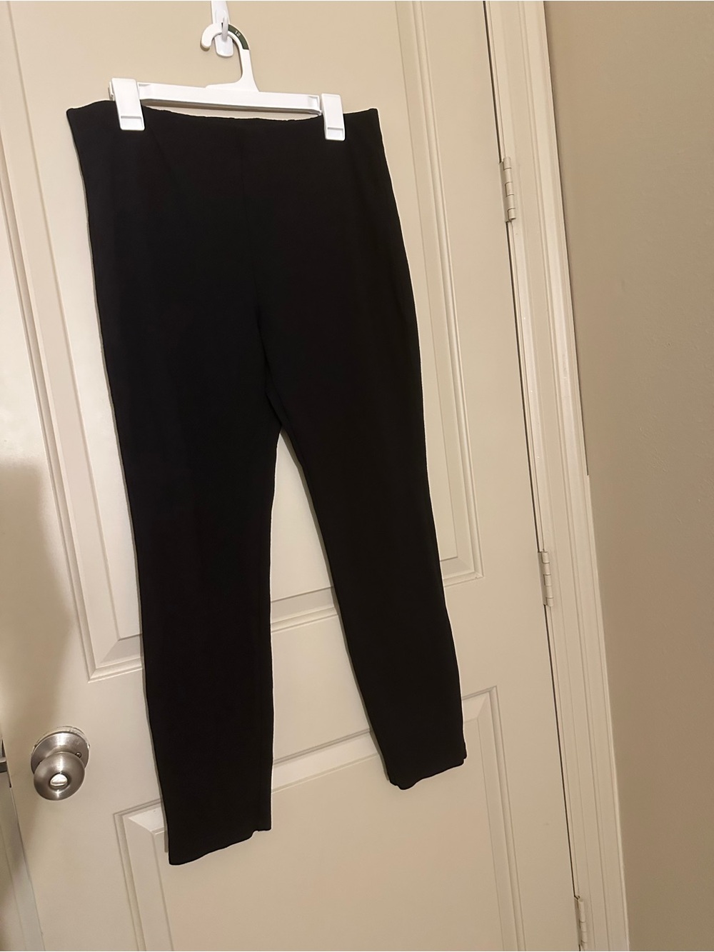 ecru Black Stretch Pull-On Leggings